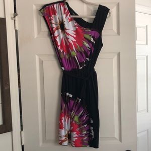 Black dress with floral accents